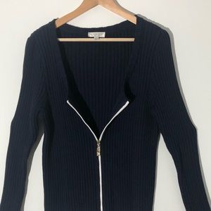 St. John Sport navy zip cardigan